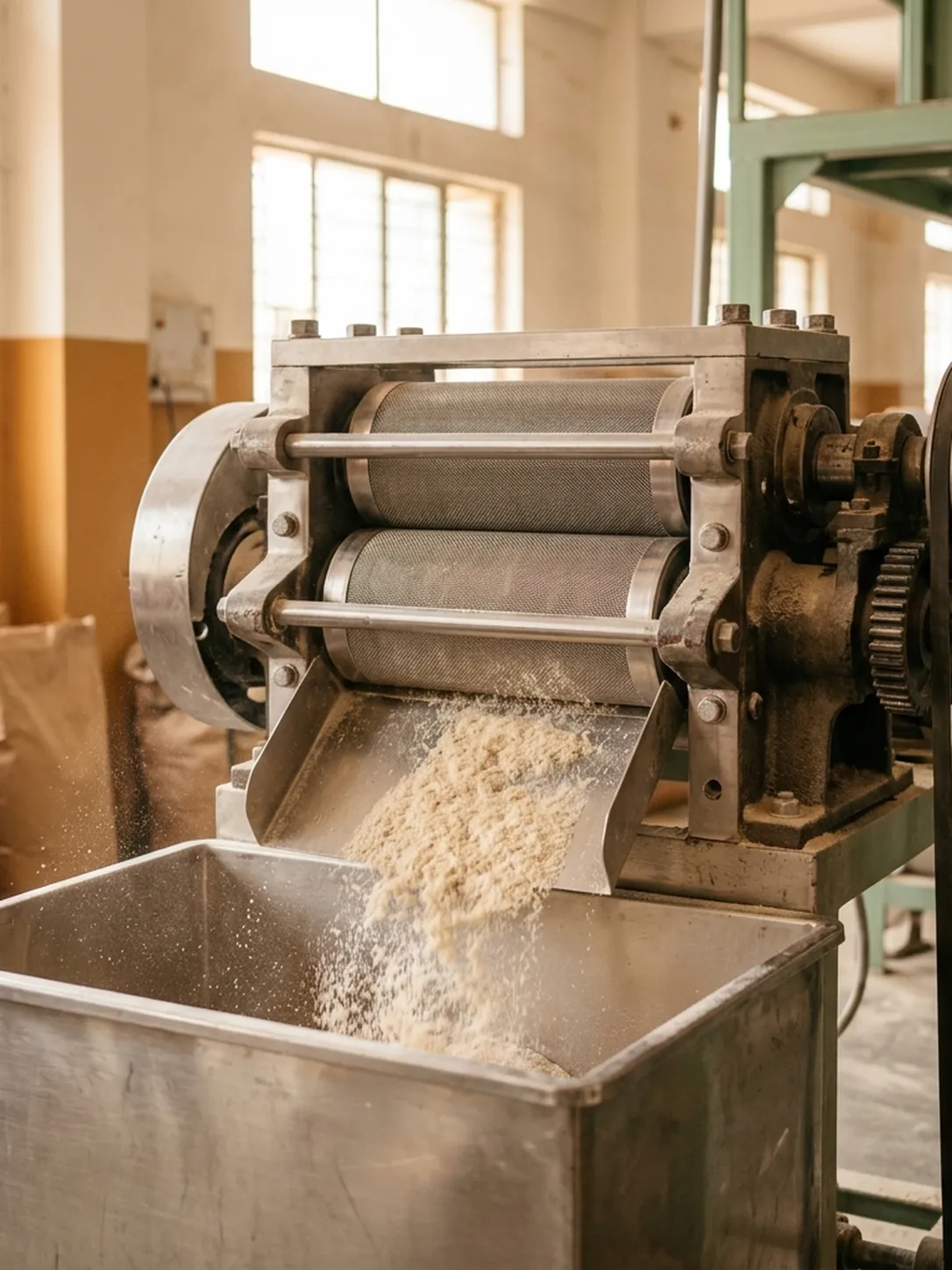 Psyllium milling and cleaning line inside a Gujarat processing facility
