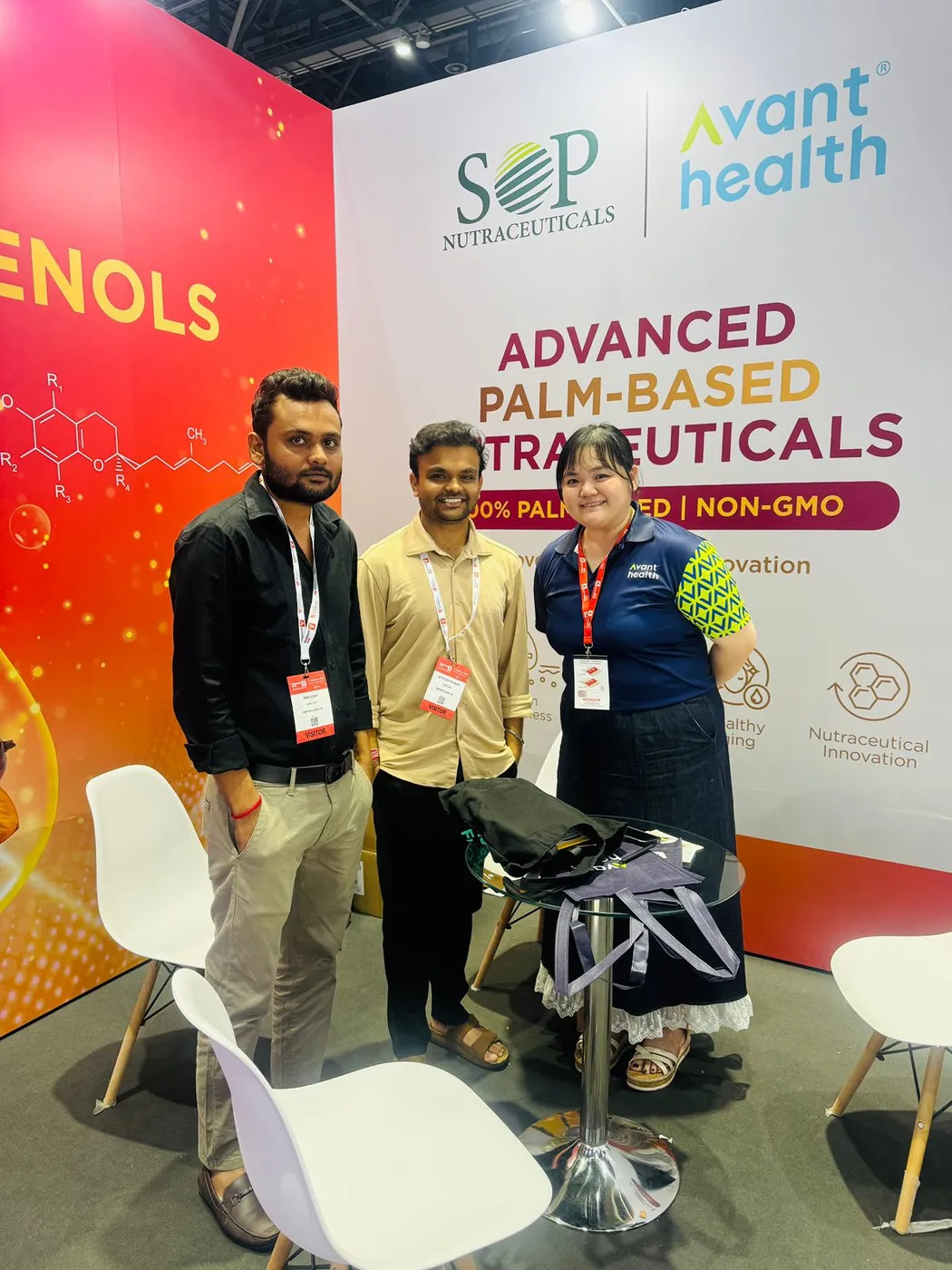 RM Psyllium team at an exhibitor stand at Vitafoods Asia 2026 in Bangkok